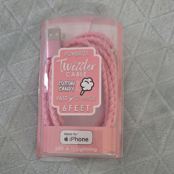 PowerTek Twizzler Cable – Cotton Candy Pink - Picture 1 of 5